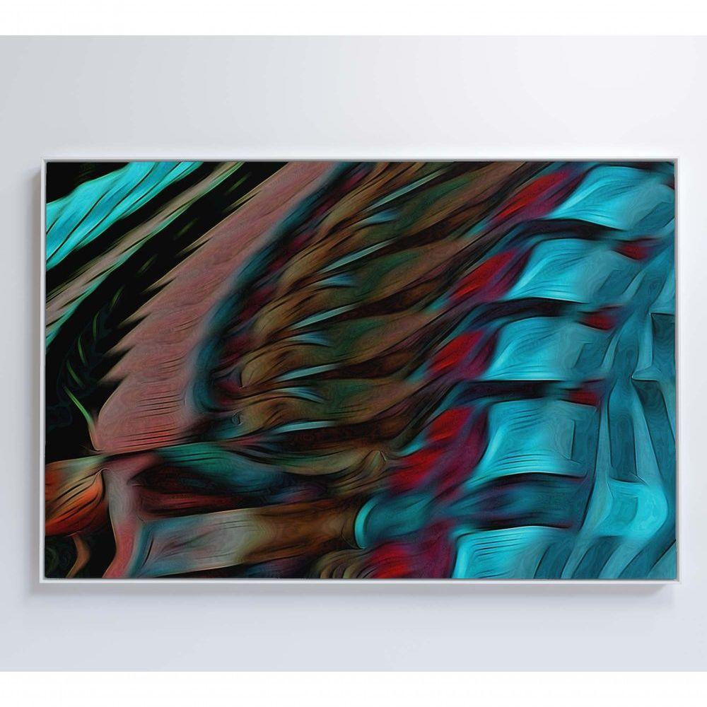 Quadro Abstrato Curvas 60x40 Cm Tecido Canvas - 1