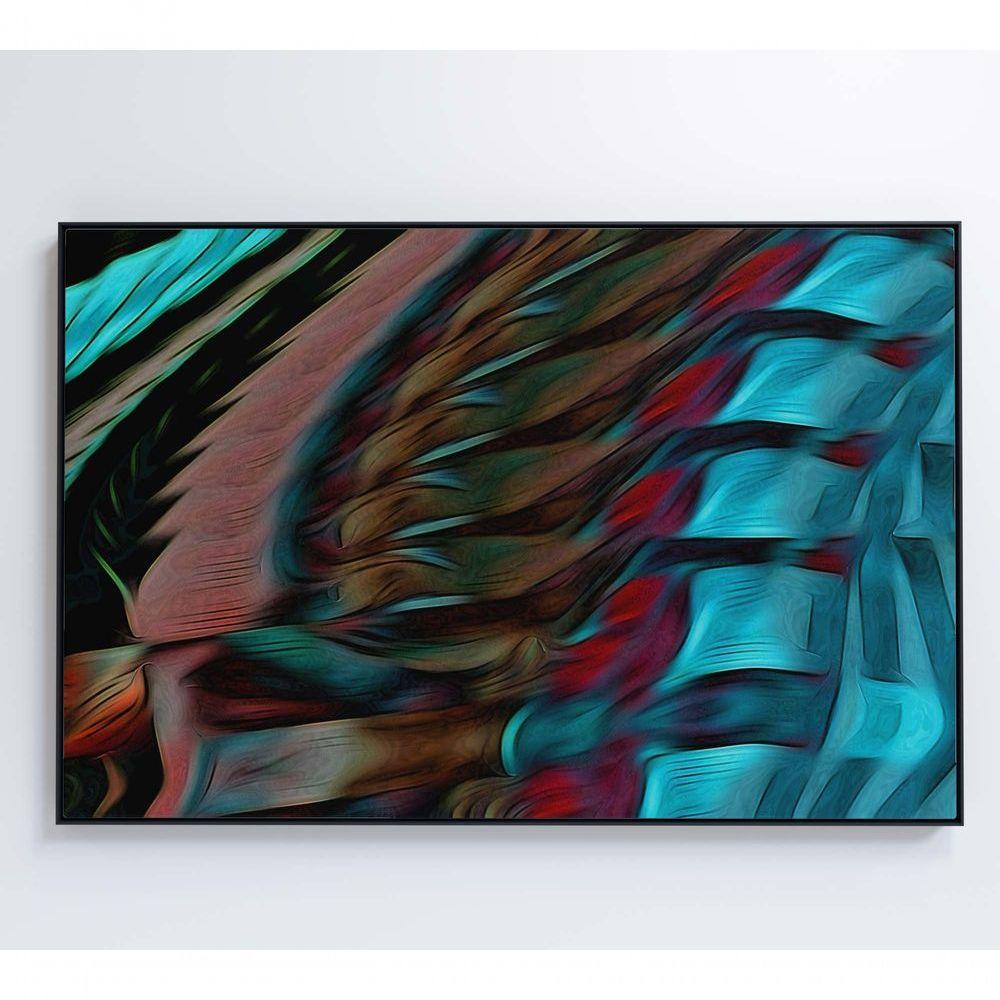 Quadro Abstrato Curvas 60x40 Cm Tecido Canvas - 2