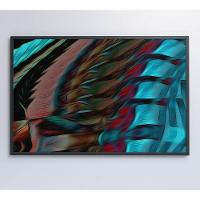 Quadro Abstrato Curvas 60x40 Cm Tecido Canvas - 3