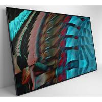 Quadro Abstrato Curvas 60x40 Cm Tecido Canvas