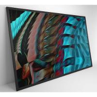 Quadro Abstrato Curvas 60x40 Cm Tecido Canvas - 5