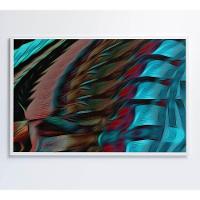 Quadro Abstrato Curvas 60x40 Cm Tecido Canvas - 6