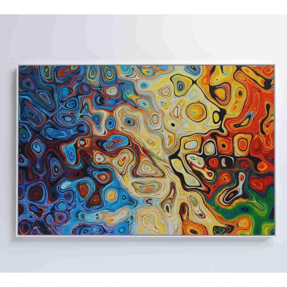 Quadro Abstrato Amebas 60x40 Cm Tecido Canvas - 1