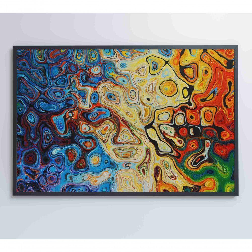 Quadro Abstrato Amebas 60x40 Cm Tecido Canvas - 8