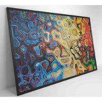 Quadro Abstrato Amebas 60x40 Cm Tecido Canvas - 7