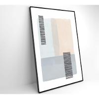 Quadro Abstrato Rosa E Azul 2 60x90 Cm Vidro Impresso - 5