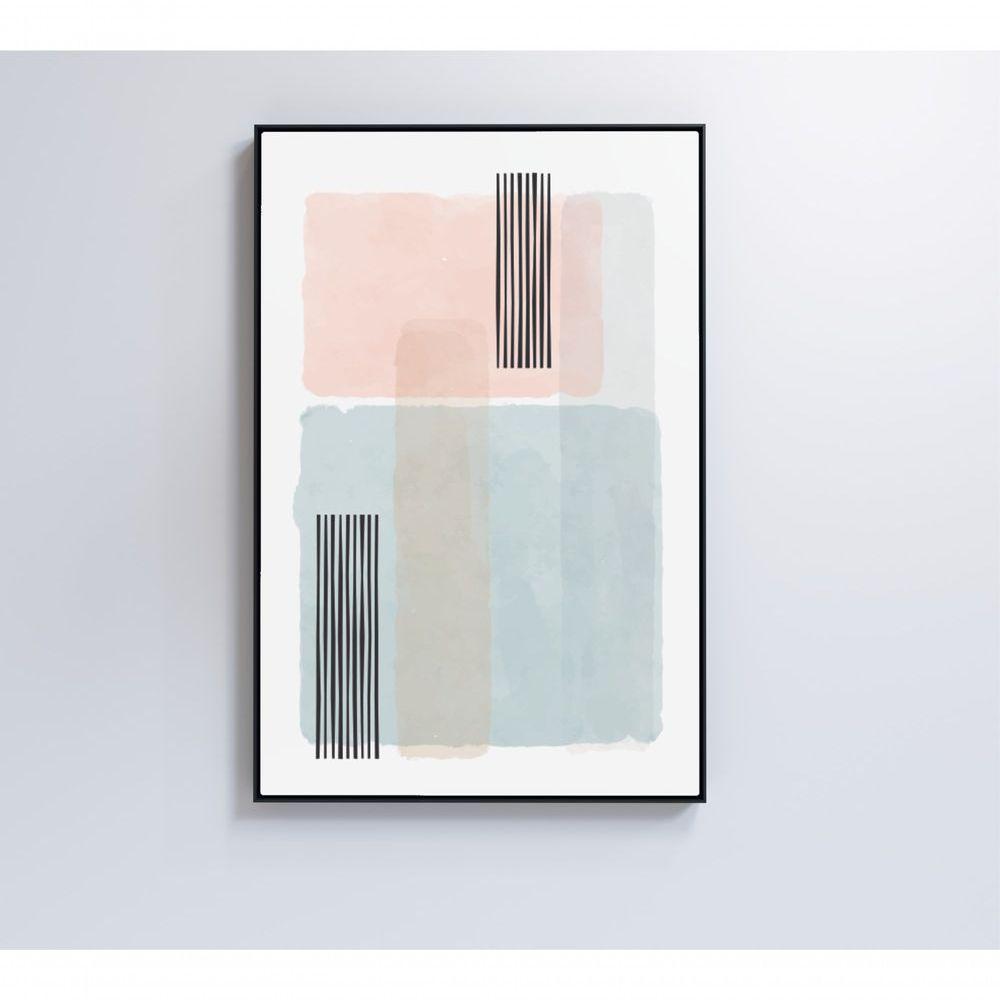 Quadro Abstrato Rosa E Azul 40x60 Cm Vidro Impresso - 4