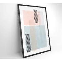 Quadro Abstrato Rosa E Azul 40x60 Cm Vidro Impresso - 7