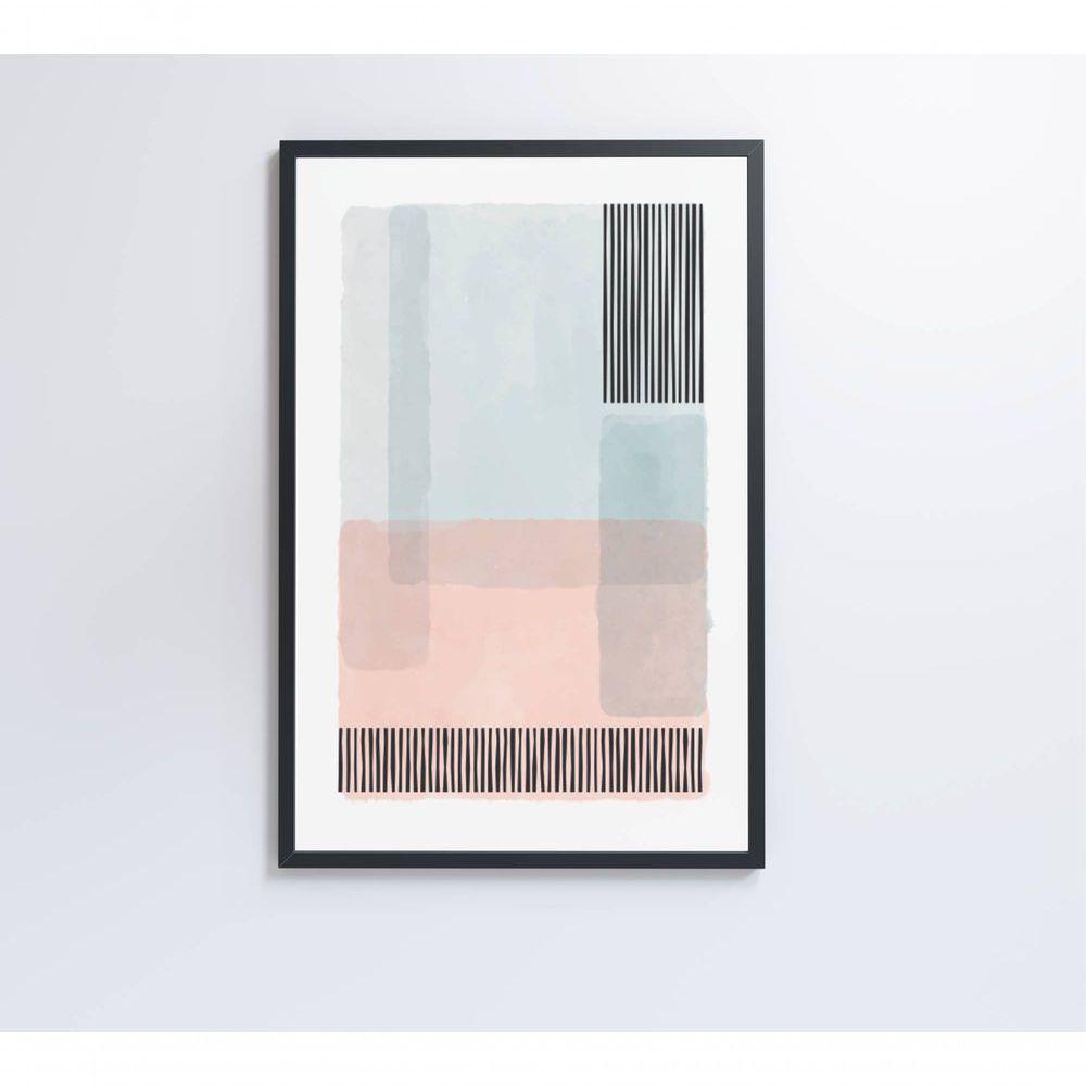 Quadro Abstrato Rosa E Azul 3 40x60 Cm Tecido Canvas - 2