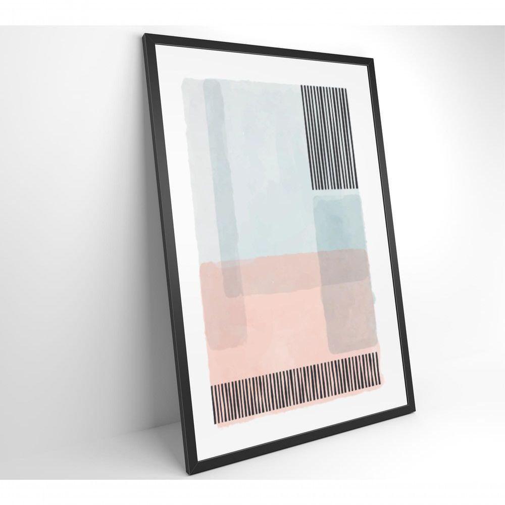 Quadro Abstrato Rosa E Azul 3 40x60 Cm Tecido Canvas - 7