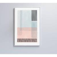 Quadro Abstrato Rosa E Azul 3 40x60 Cm Tecido Canvas - 1