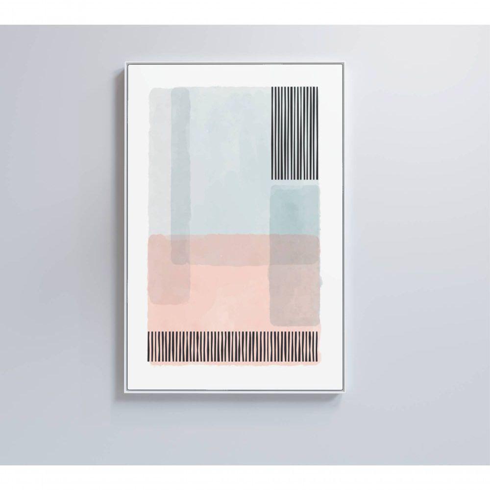 Quadro Abstrato Rosa E Azul 3 60x90 Cm Tecido Canvas - 1