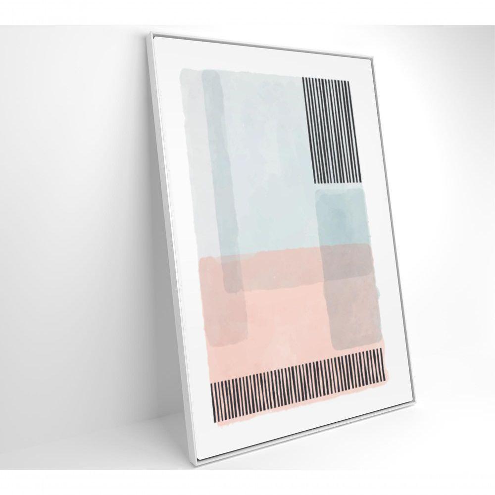 Quadro Abstrato Rosa E Azul 3 60x90 Cm Tecido Canvas - 7
