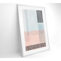 Quadro Abstrato Rosa E Azul 3 60x90 Cm Tecido Canvas - 15