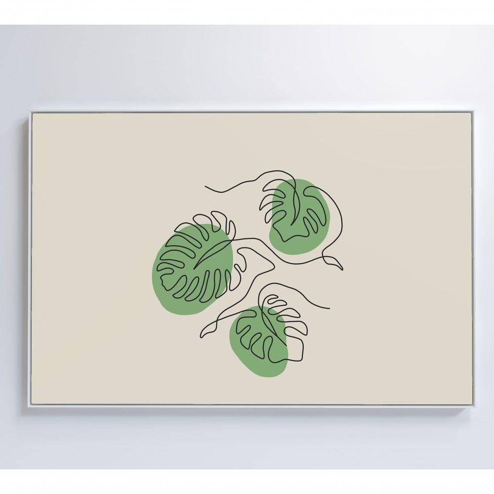 Quadro Folhas Em Linhas 120x80 Cm Tecido Canvas - 3