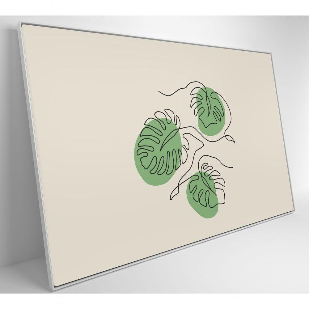 Quadro Folhas Em Linhas 120x80 Cm Tecido Canvas - 6