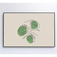 Quadro Folhas Em Linhas 120x80 Cm Tecido Canvas - 2