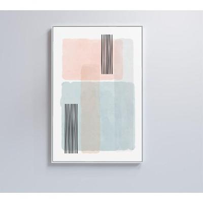 Quadro Abstrato Rosa E Azul 80x120 Cm Vidro Impresso