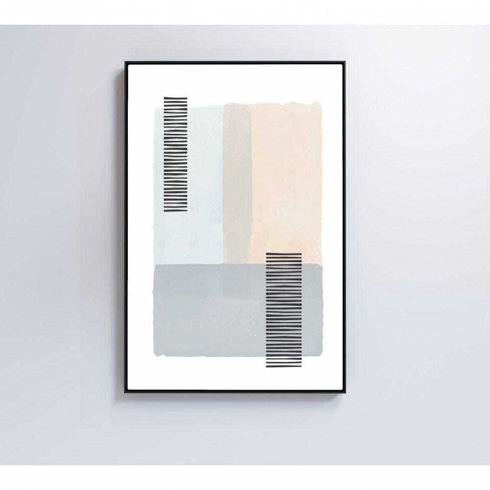 Quadro Abstrato Rosa E Azul 2 40x60 Cm Vidro Impresso - 3