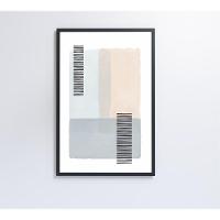 Quadro Abstrato Rosa E Azul 2 40x60 Cm Vidro Impresso - 2