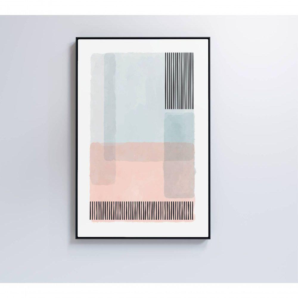 Quadro Abstrato Rosa E Azul 3 60x90 Cm Vidro Impresso - 4
