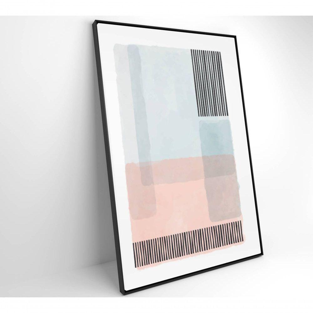 Quadro Abstrato Rosa E Azul 3 60x90 Cm Vidro Impresso - 5