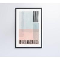 Quadro Abstrato Rosa E Azul 3 60x90 Cm Vidro Impresso - 2