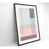 Quadro Abstrato Rosa E Azul 3 60x90 Cm Vidro Impresso - 7