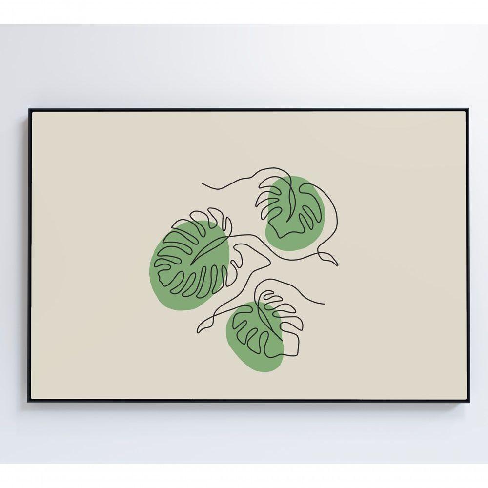 Quadro Folhas Em Linhas 60x40 Cm Tecido Canvas - 2