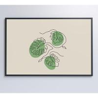 Quadro Folhas Em Linhas 60x40 Cm Tecido Canvas - 7