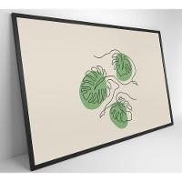 Quadro Folhas Em Linhas 60x40 Cm Tecido Canvas - 12