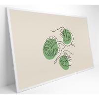 Quadro Folhas Em Linhas 60x40 Cm Tecido Canvas - 14