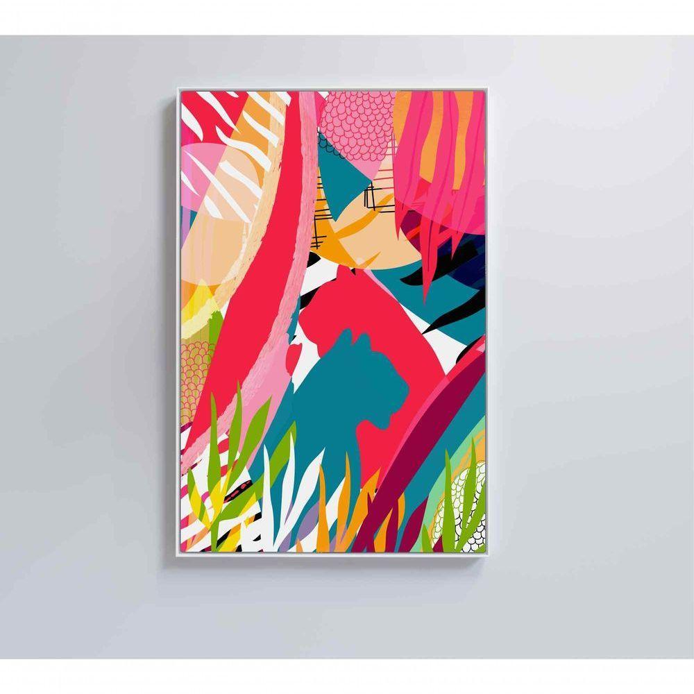 Quadro Pintura Aquarela Tropical 3 60x40 Cm Tecido Canvas - 1