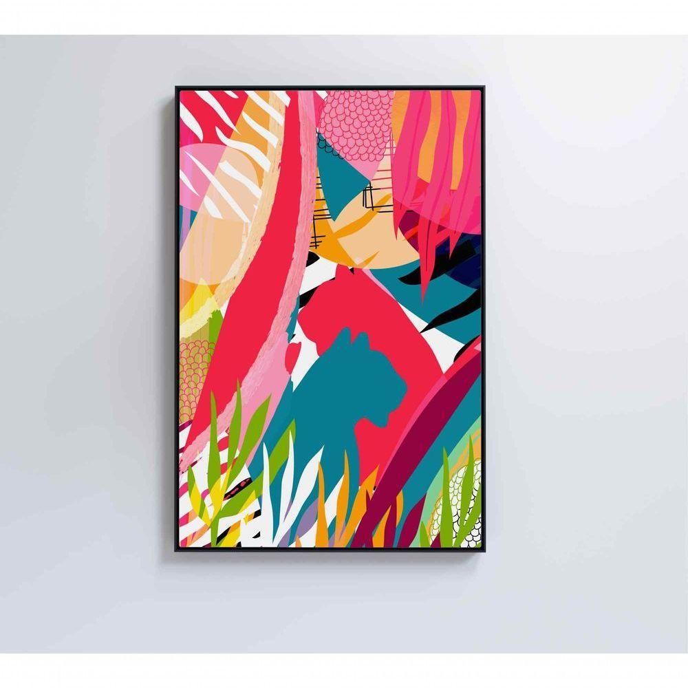 Quadro Pintura Aquarela Tropical 3 60x40 Cm Tecido Canvas - 3