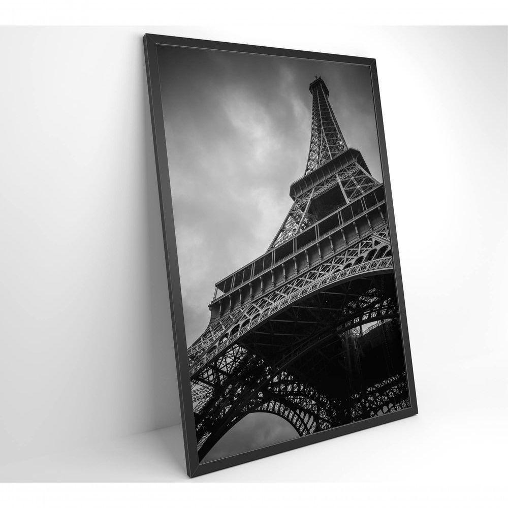 Quadro Torre Eiffel Preto E Branco 40x60 Cm Vidro Impresso - 2