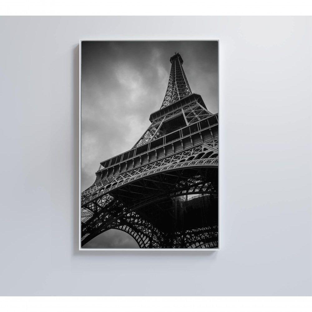 Quadro Torre Eiffel Preto E Branco 40x60 Cm Vidro Impresso - 5