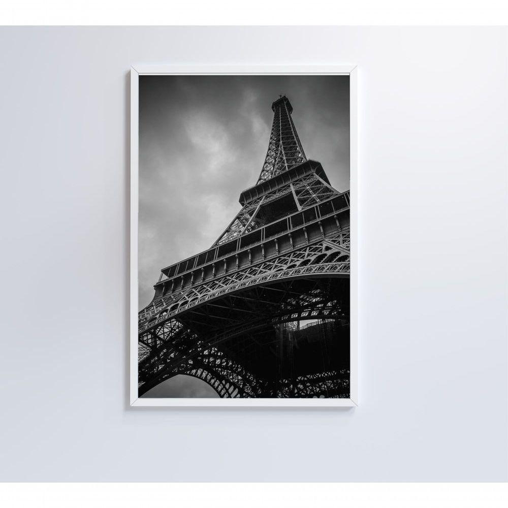 Quadro Torre Eiffel Preto E Branco 40x60 Cm Vidro Impresso - 7