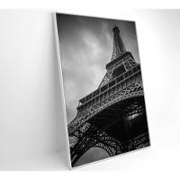 Quadro Torre Eiffel Preto E Branco 40x60 Cm Vidro Impresso