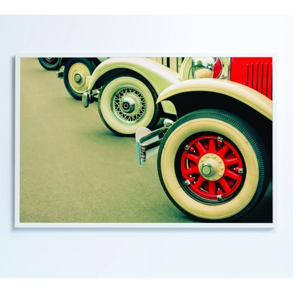 Quadro Rodas Carros Classicos 60x40 Cm Tecido Canvas - 5