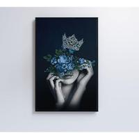 Quadro Mulher Com Coroa E Flores 60x90 Cm Vidro Impresso - 2
