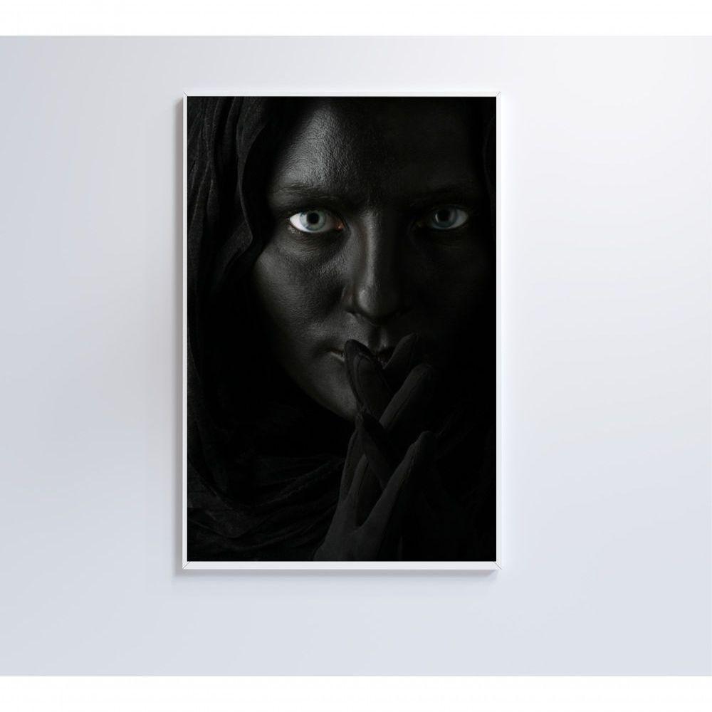 Quadro Mulher Dark Face 60x90 Cm Tecido Canvas - 3