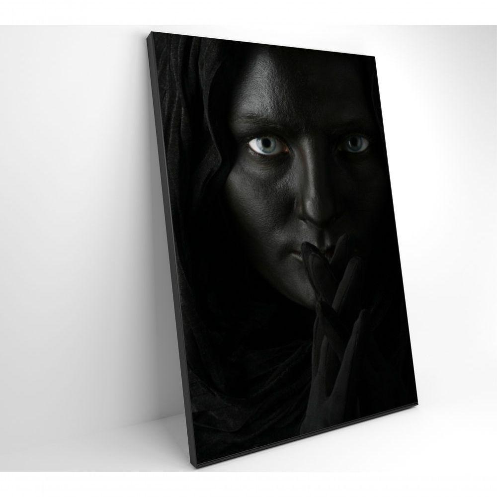 Quadro Mulher Dark Face 60x90 Cm Tecido Canvas - 5