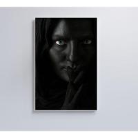 Quadro Mulher Dark Face 60x90 Cm Tecido Canvas - 1