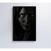 Quadro Mulher Dark Face 60x90 Cm Tecido Canvas