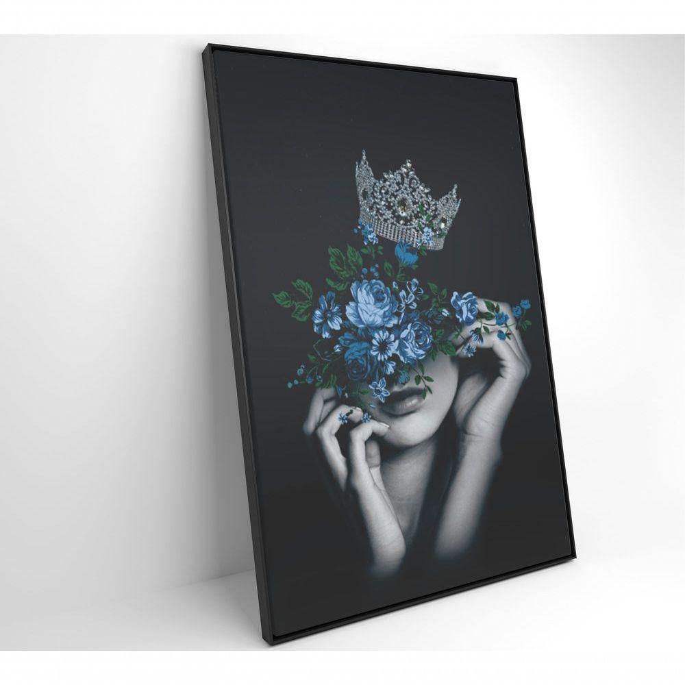 Quadro Mulher Com Coroa E Flores 80x120 Cm Vidro Impresso - 5