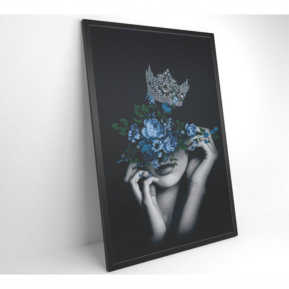 Quadro Mulher Com Coroa E Flores 80x120 Cm Vidro Impresso - 8
