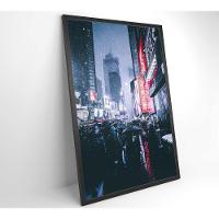 Quadro Times Square Neve 80x120 Cm Vidro Impresso