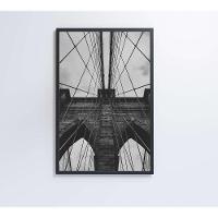 Quadro Ponte Do Brooklyn Preto E Branco 80x120 Cm Tecido Canvas - 6