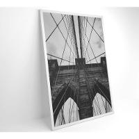 Quadro Ponte Do Brooklyn Preto E Branco 80x120 Cm Tecido Canvas - 7