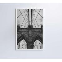 Quadro Ponte Do Brooklyn Preto E Branco 80x120 Cm Tecido Canvas - 8